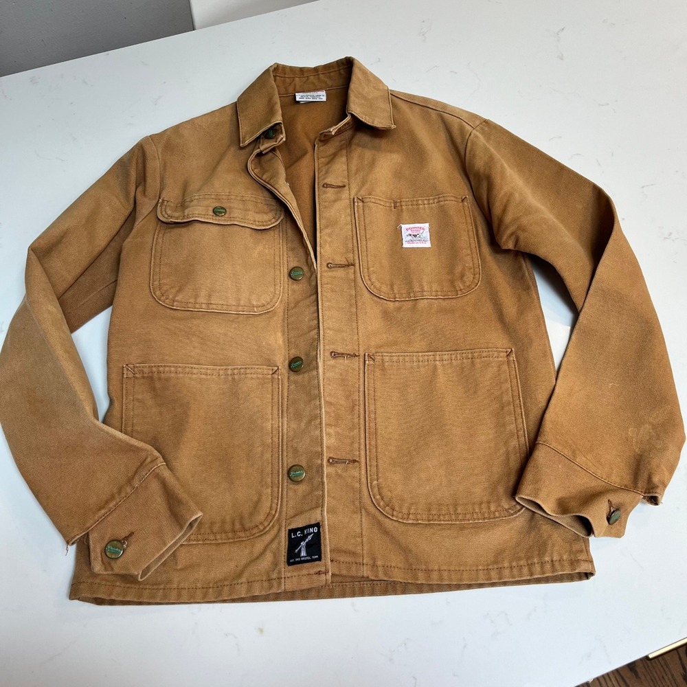 Pointer Brand LC King Brown Duck Canvas Chore Coat Made in USA Mens XS